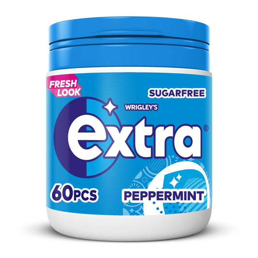 Extra Peppermint Chewing Gum Sugar Free Bottle 60 pieces