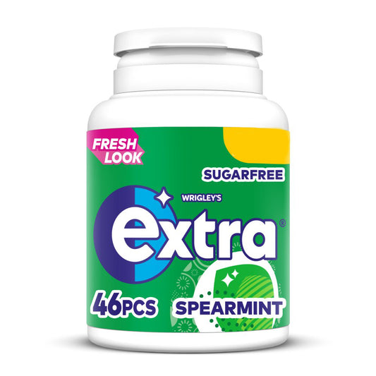 Extra Spearmint Chewing Gum Sugar Free Bottle 46 Pieces