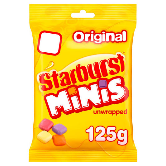 Starburst Minis Vegan Chewy Sweets Fruit Flavoured Treat Bag 125g