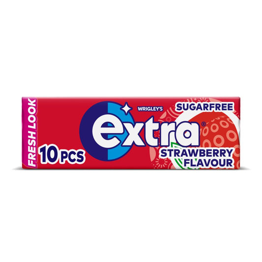 Extra Strawberry Flavour Chewing Gum Sugar Free 10 Pieces