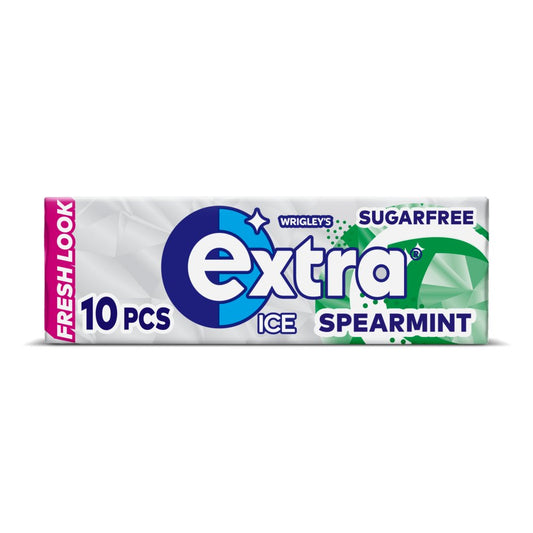 Extra Ice Spearmint Chewing Gum Sugar Free 10 Pieces