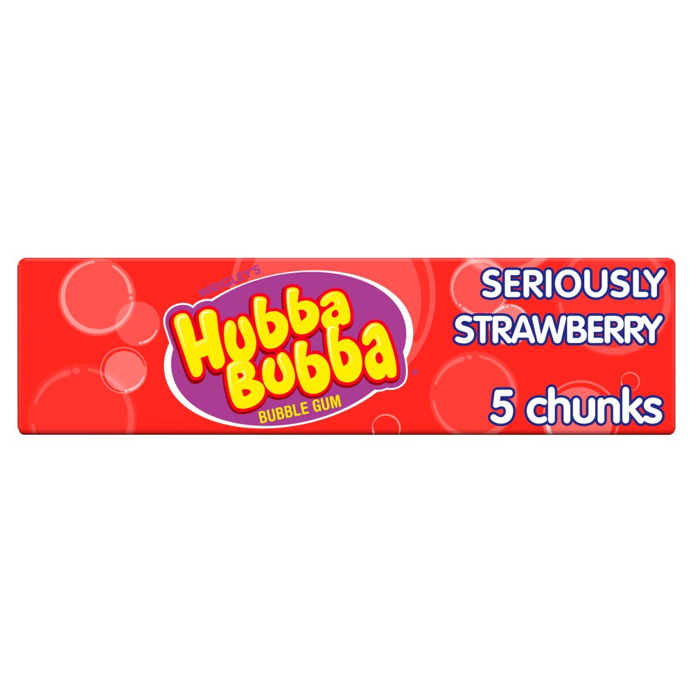 Hubba Bubba Seriously Strawberry Bubblegum 5 Chunky Chews 7g