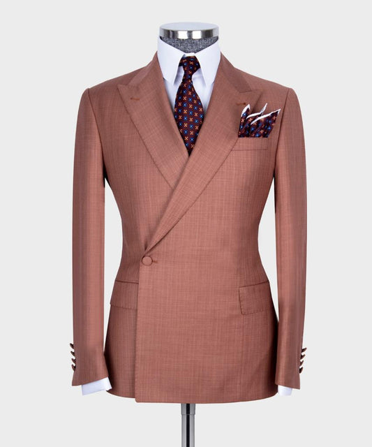 Men's Wear Clothing Outfit Copper Rose Regular Fit One Button Fashion Suit Blazer