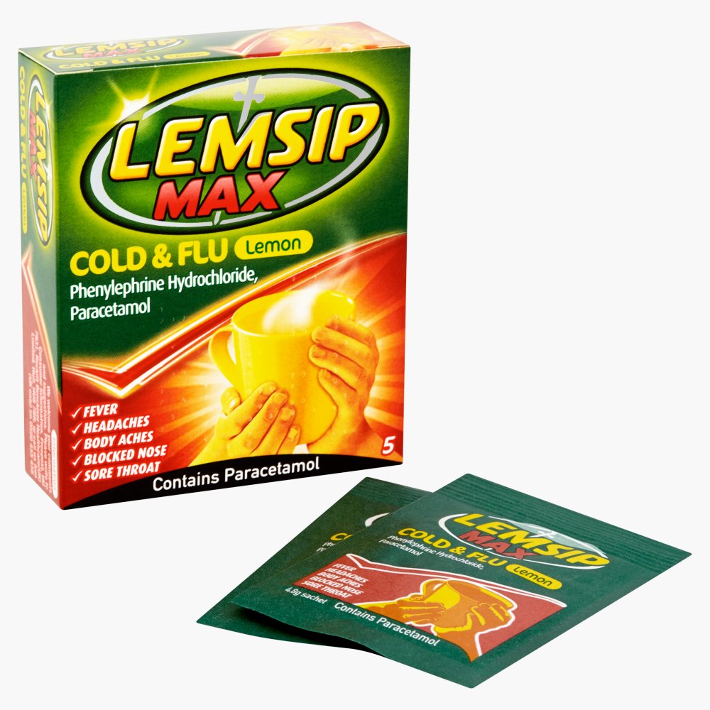 Lemsip Max Cold & Flu Lemon 5 Sachets