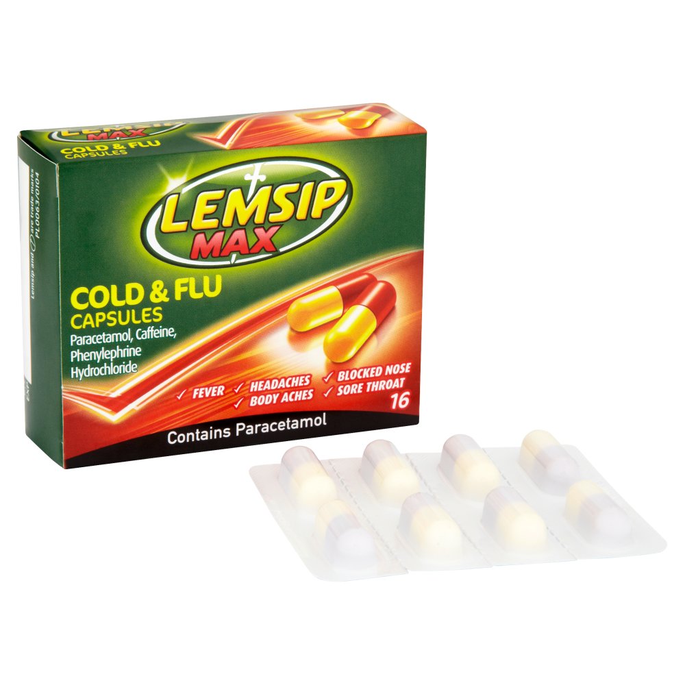 Lemsip Max Cold & Flu 16 Capsules