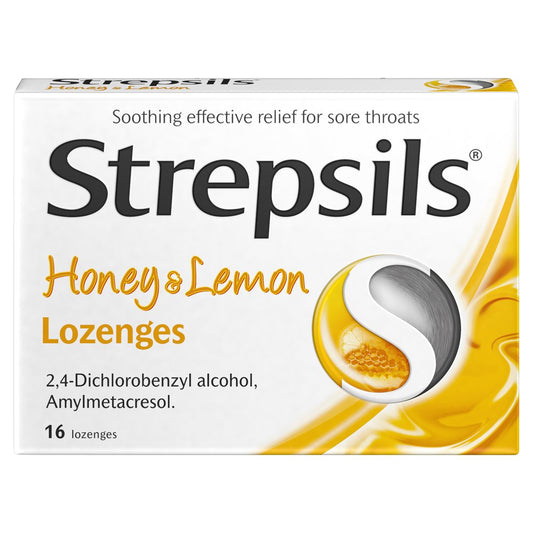 Strepsils Honey & Lemon Lozenges x16 for Sore Throat