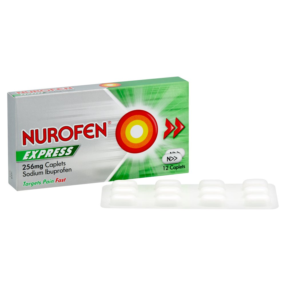 Nurofen Express 256mg Pain Relief Caplets x12