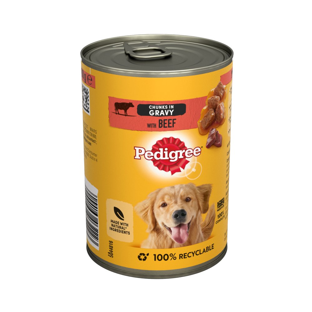 Pedigree Adult Wet Dog Food Tin Beef in Gravy 400g