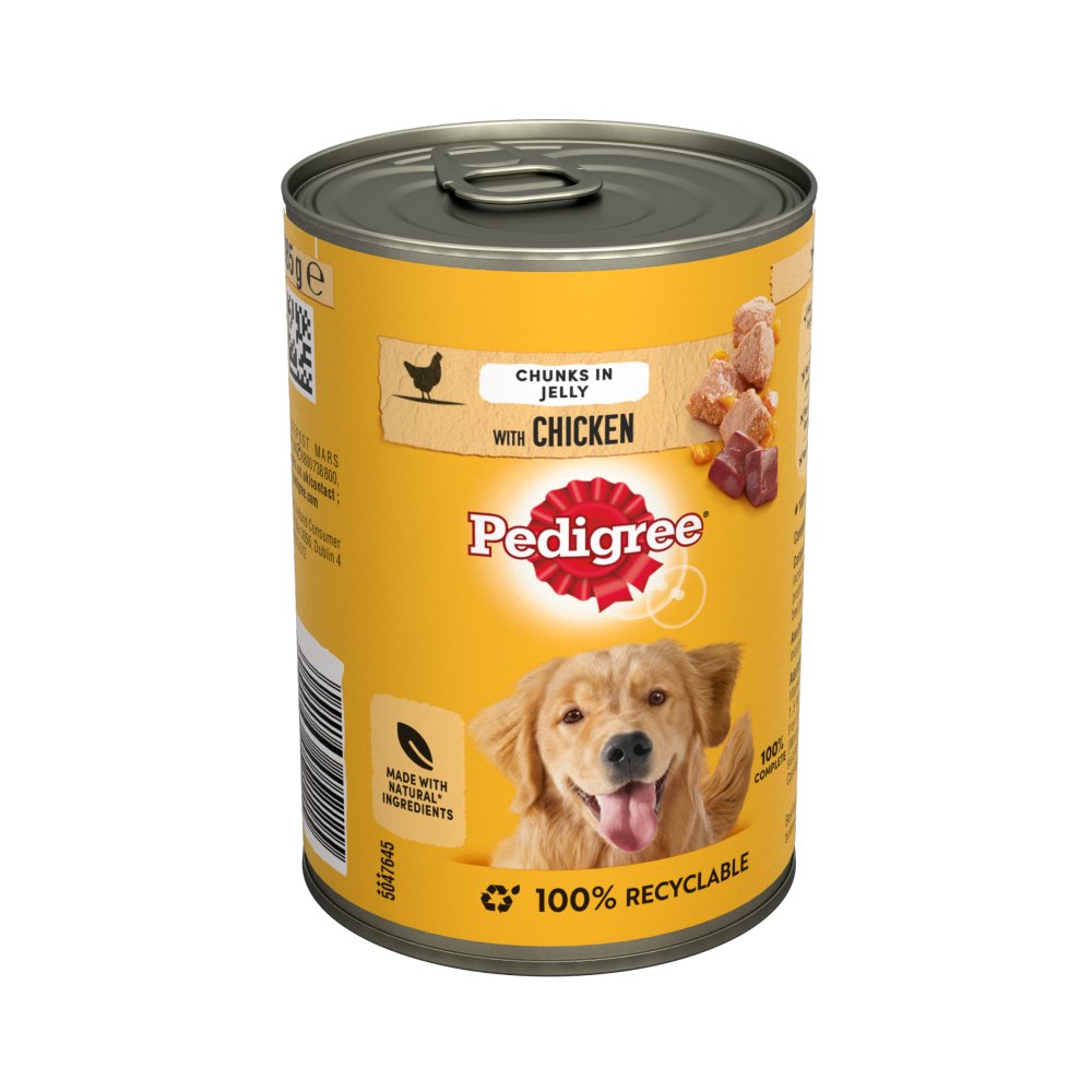 Pedigree Adult Wet Dog Food Tin Chicken in Jelly 385g