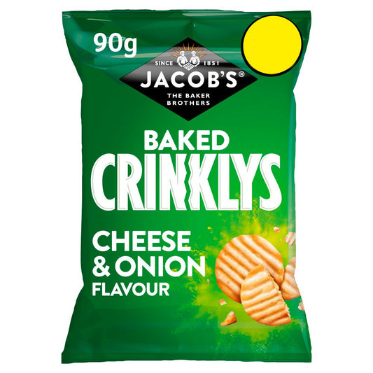 Jacob's Baked Crinklys Cheese & Onion Snacks 90g