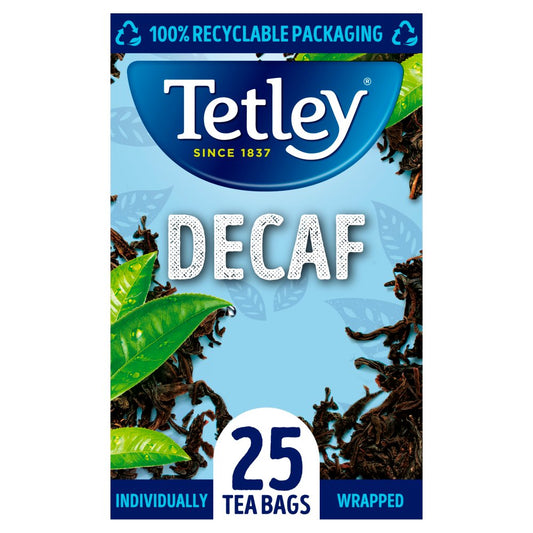 Tetley Decaf 25 Compostable Tea Bags 50g