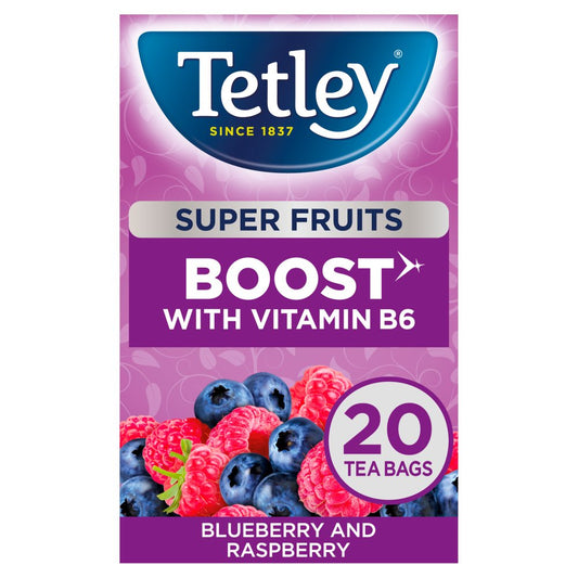 Tetley Super Fruits Boost Blueberry & Raspberry Tea Bags x20