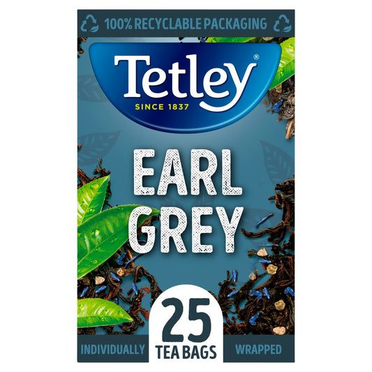 Tetley Earl Grey 25 Compostable Tea Bags 50g