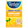 Tetley Super Fruits Immune Lemon & Ginger Tea Bags x20