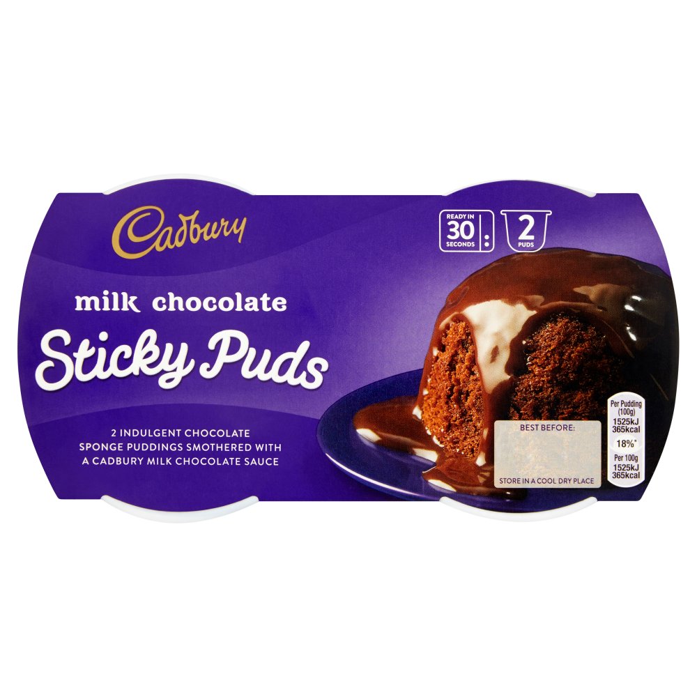 Cad Milk Chocolate Sticky Puds 2 x 95g