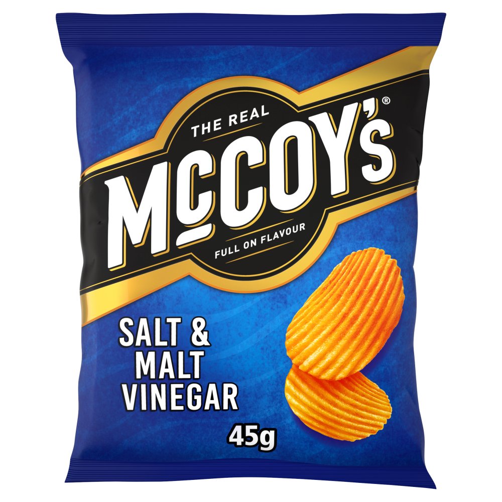 McCoy's Ridge Cut Salt & Malt Vinegar Flavour Potato Crisps 45g