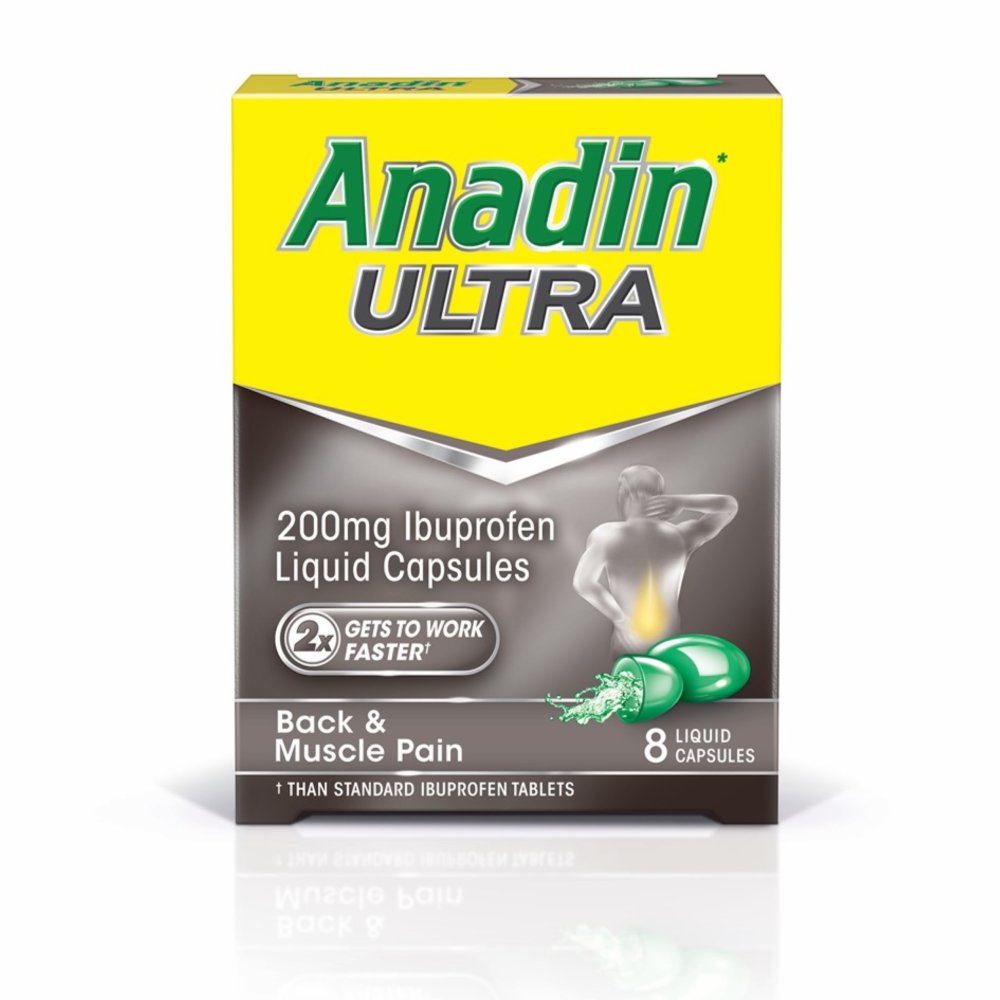 Anadin Ultra Ibuprofen Pain Relief Liquid Capsules 8s