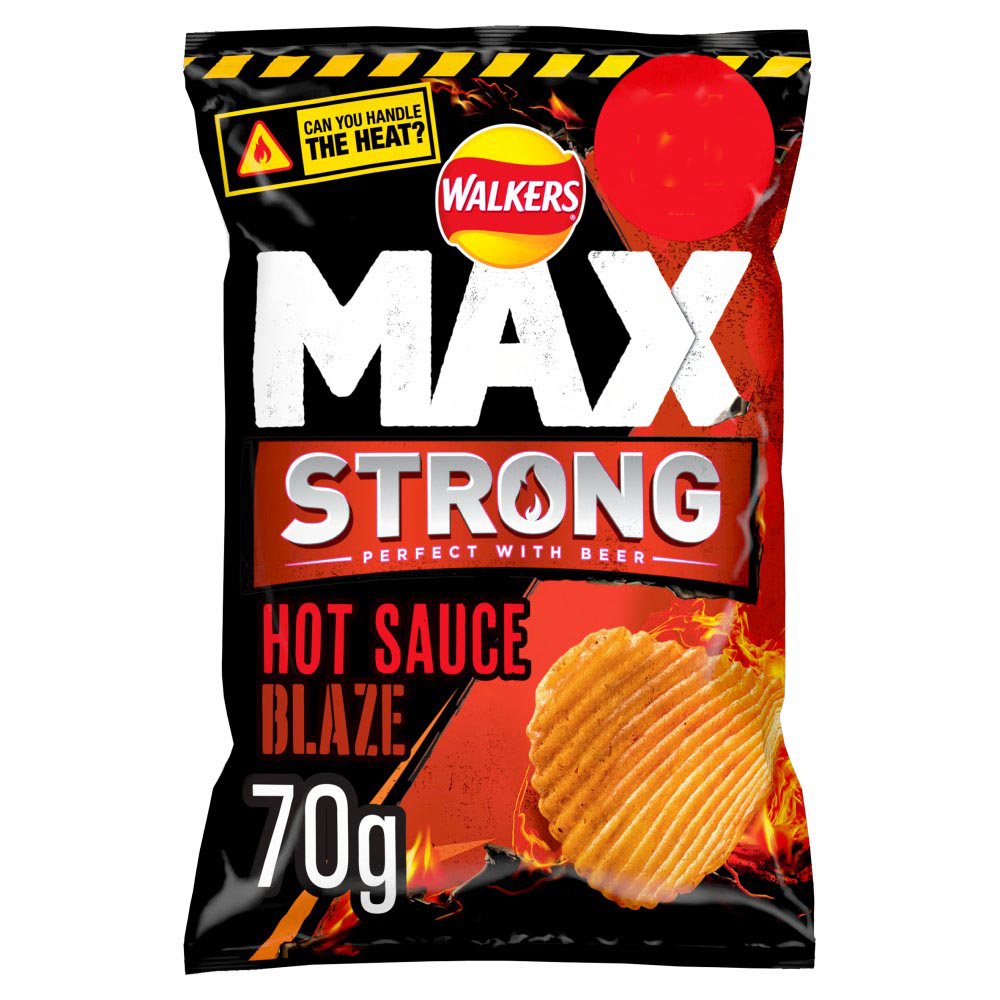 Walkers Max Strong Hot Sauce Blaze Crisps 70g