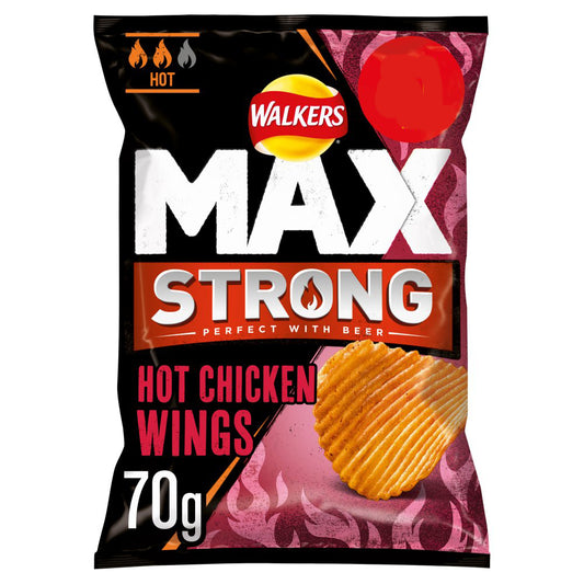 Walkers Max Strong Hot Chicken Wings Crisps 70g