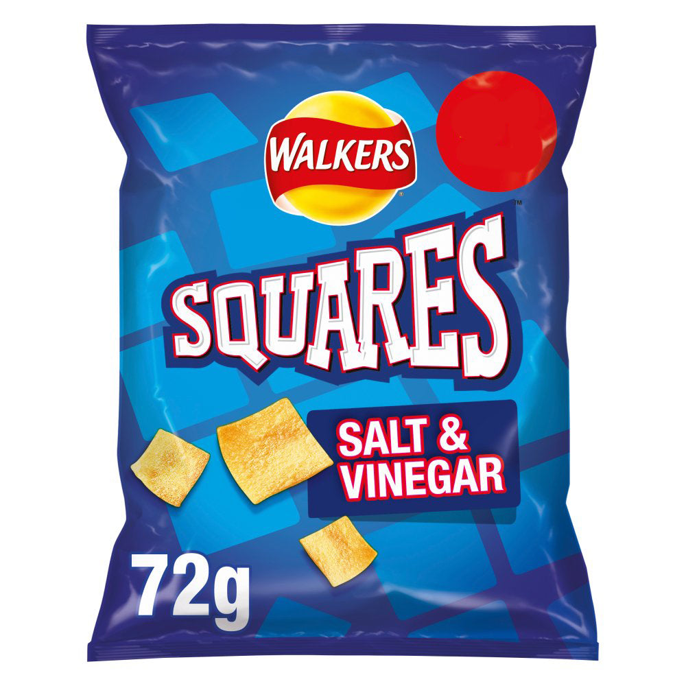 Walkers Squares Salt & Vinegar Snacks 72g