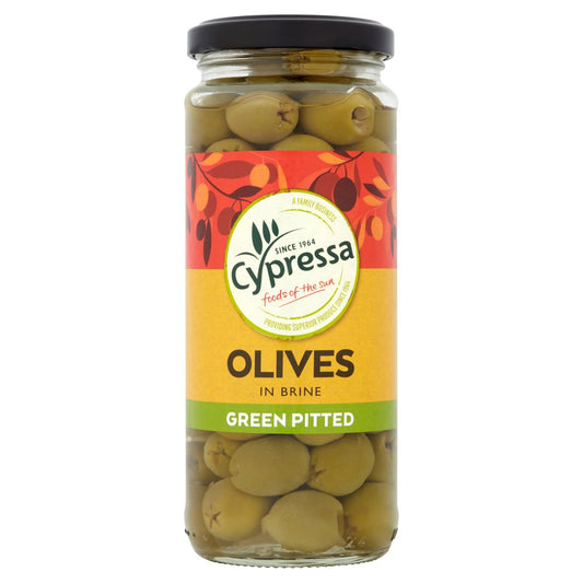 Cypressa Green Pitted Olives in Brine 340g