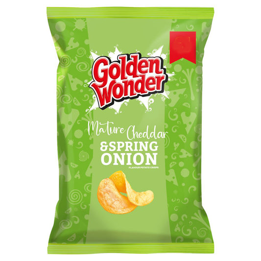 Golden Wonder Mature Cheddar & Spring Onion Flavour Potato Crisps 65g