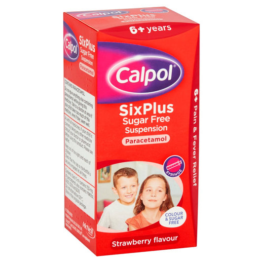 Calpol SixPlus Sugar Free Suspension Strawberry Flavour 6+ Years 100ml