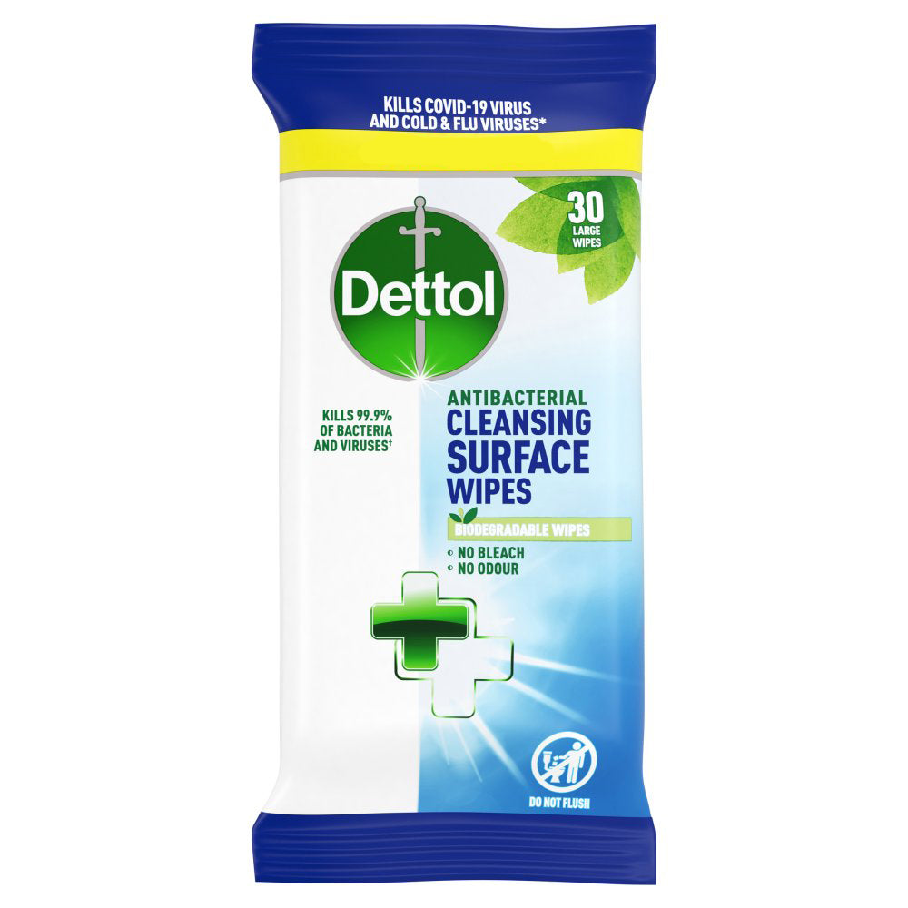 Dettol Antibacterial Surface Cleansing Wipes, 30 Wipes