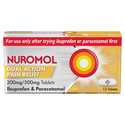 Nuromol Dual Action Pain Relief 200mg/500mg 12 Tablets