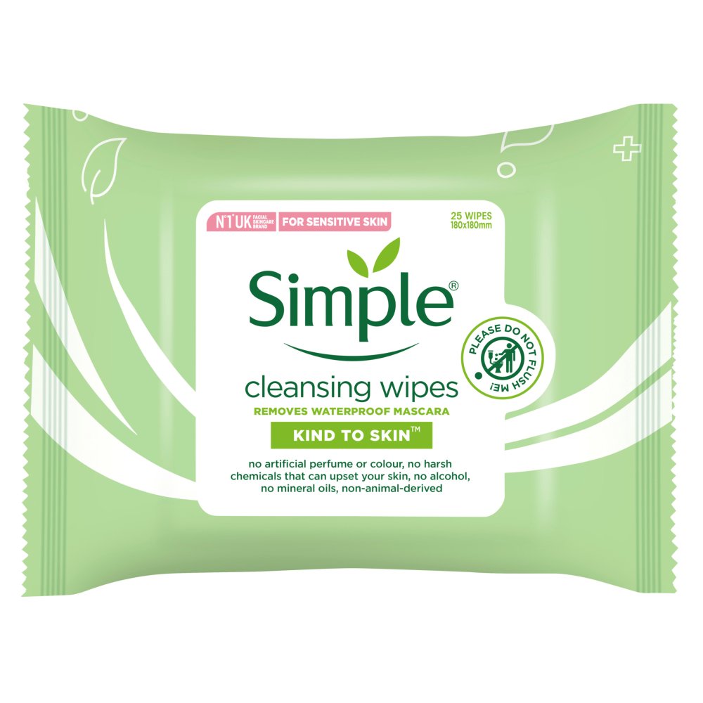 Simple Cleansing Facial Wipes 25 wipes