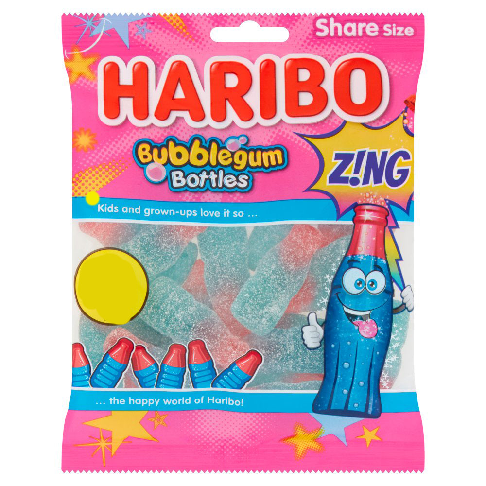 HARIBO Bubblegum Bottles Z!NG Bag 160g