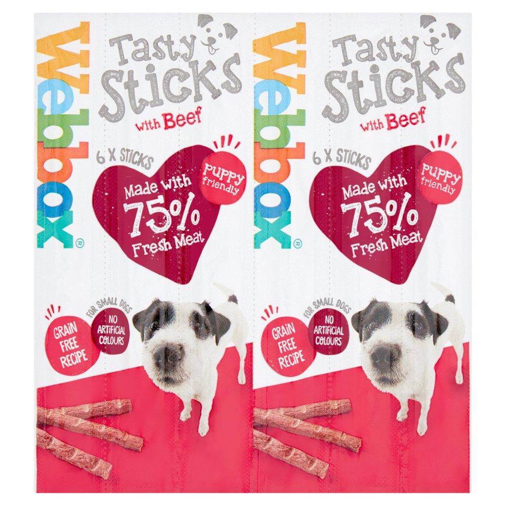Webbox Dogs Delight 6 Tasty Sticks with Beef 30g