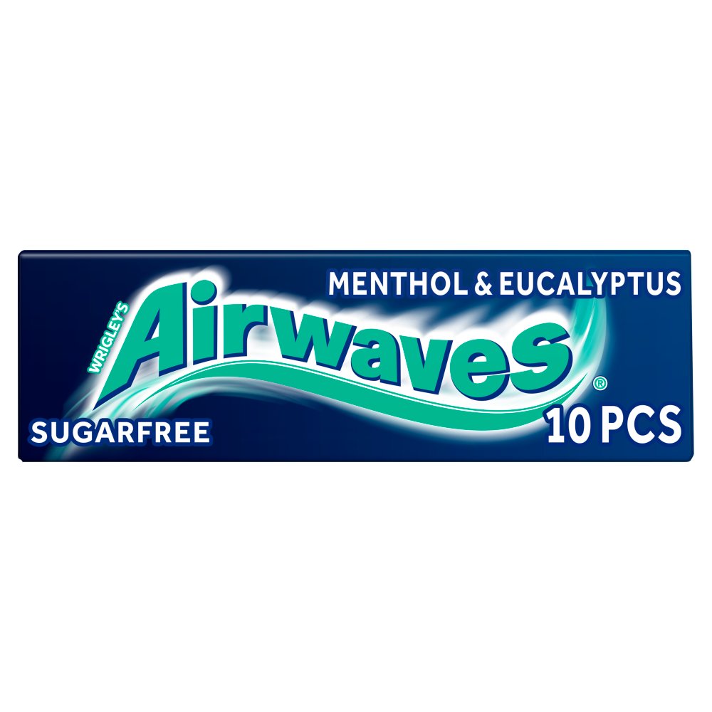 Airwaves Menthol & Eucalyptus Sugar Free Chewing Gum 10 Pieces