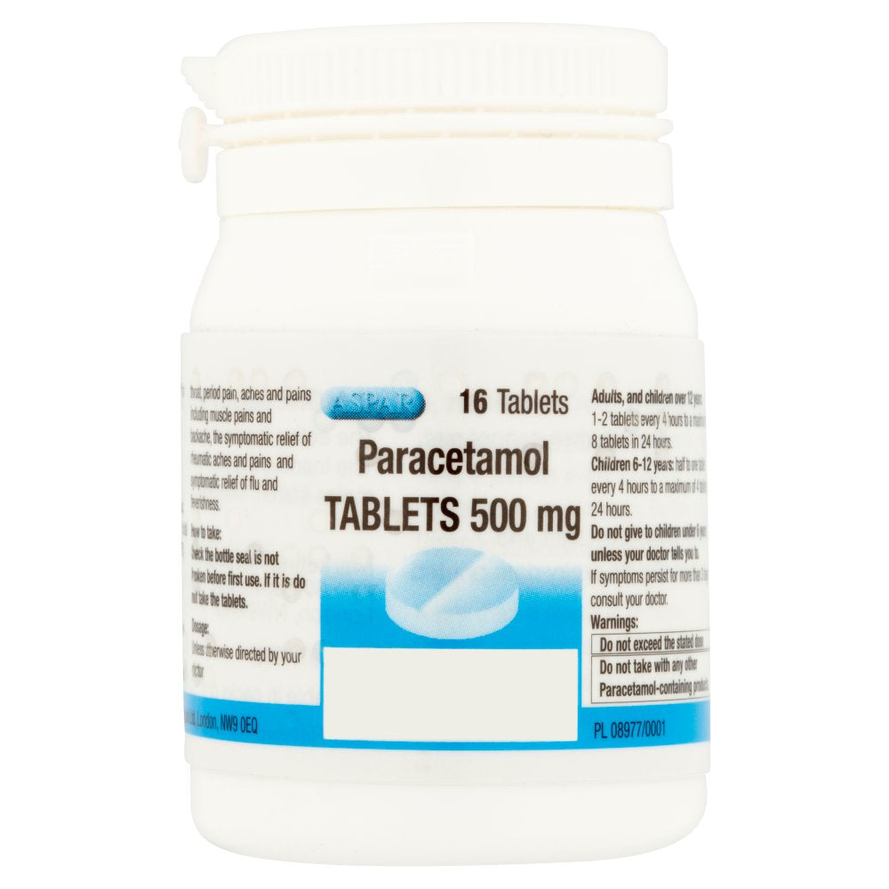 Aspar Paracetamol Tablets 500mg 16 Tablets