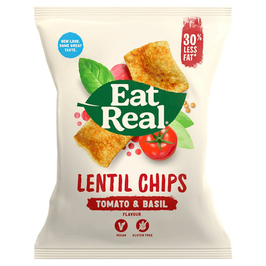 Eat Real Lentil Chips Tomato & Basil Flavour 40g