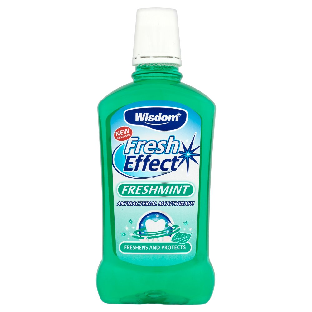 Wisdom Fresh Effect Freshmint Antibacterial Mouthwash 500ml