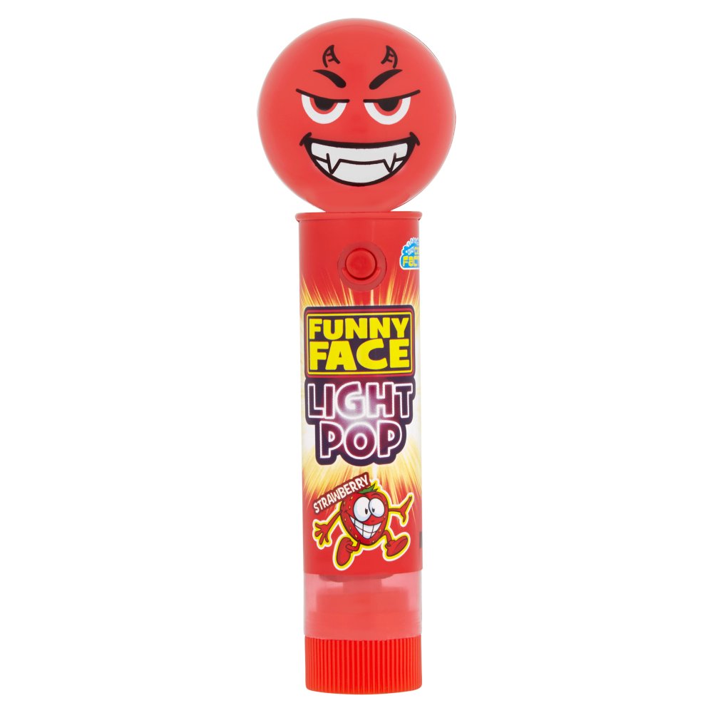 Crazy Candy Factory Funny Face Light Pop Strawberry 11g