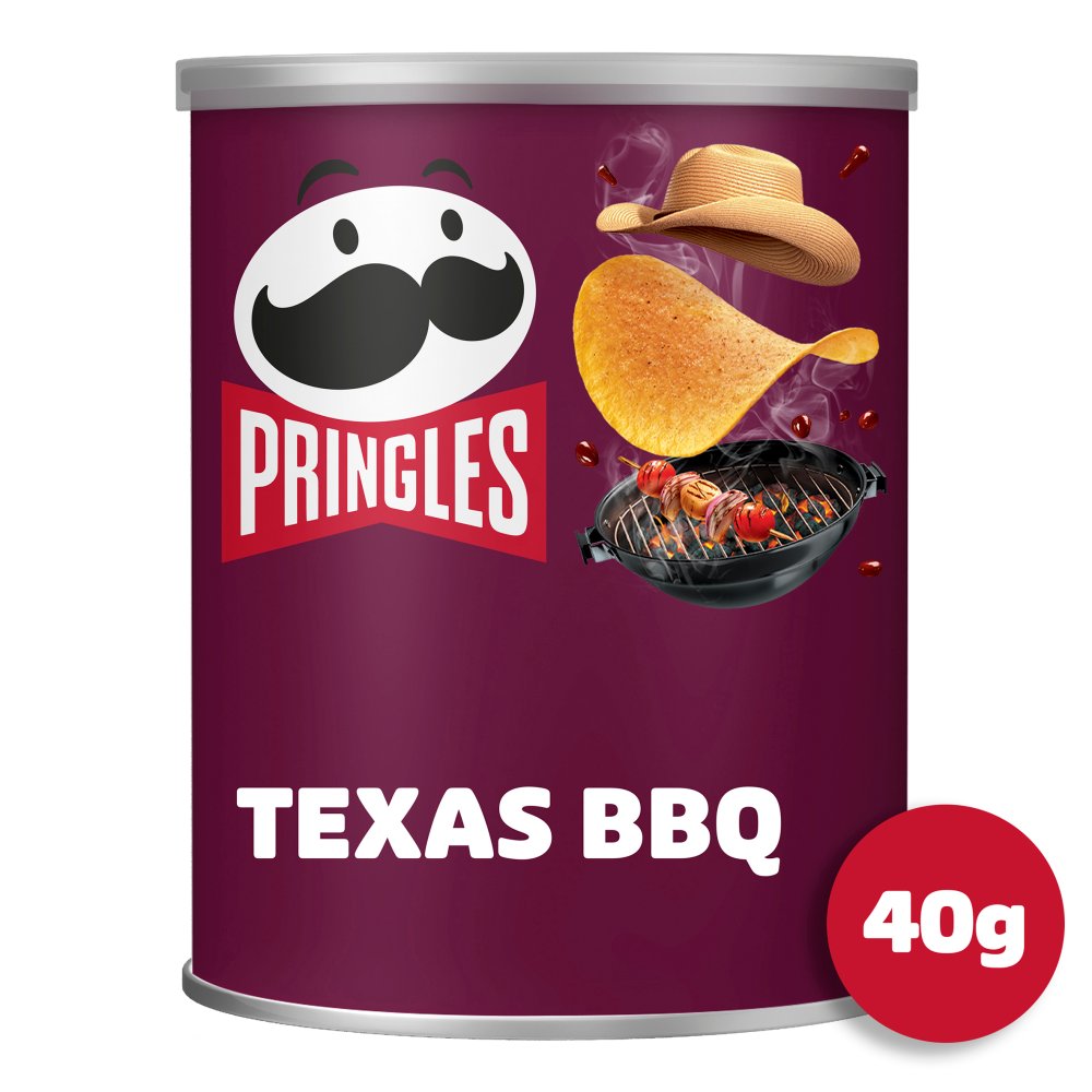 Pringles Texas BBQ Sauce Crisps Can 40g