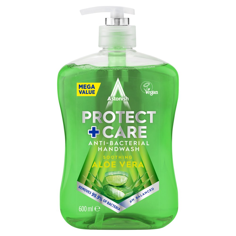 Astonish Protect + Care Anti-Bacterial Handwash Aloe Vera 600ml