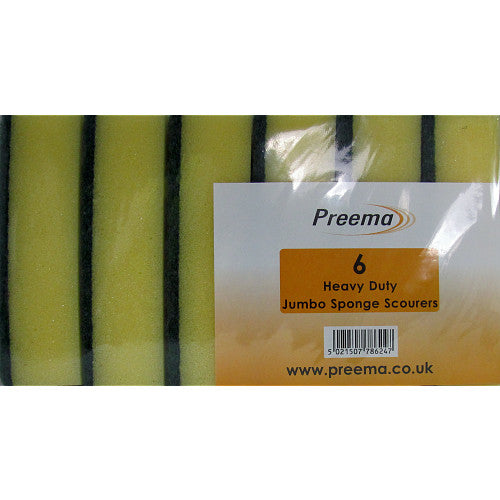 Preema 6 Heavy Duty Jumbo Sponge Scourers