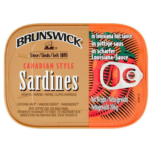 Brunswick Sardines With Louisana Hot Sauce 106g Box of 12