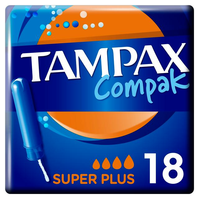 Tampax Compak Super Plus Tampons With Applicator X18