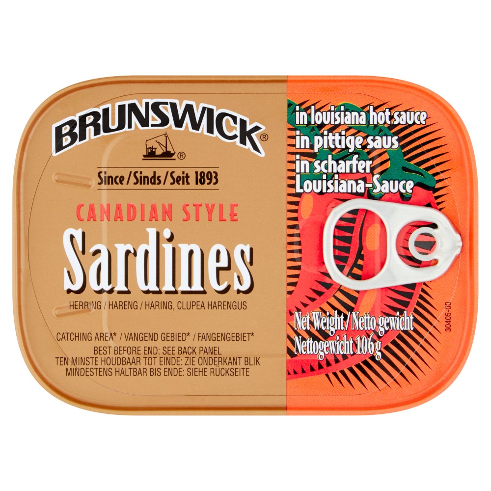 Brunswick Canadian Style Sardines in Louisiana Hot Sauce 106g