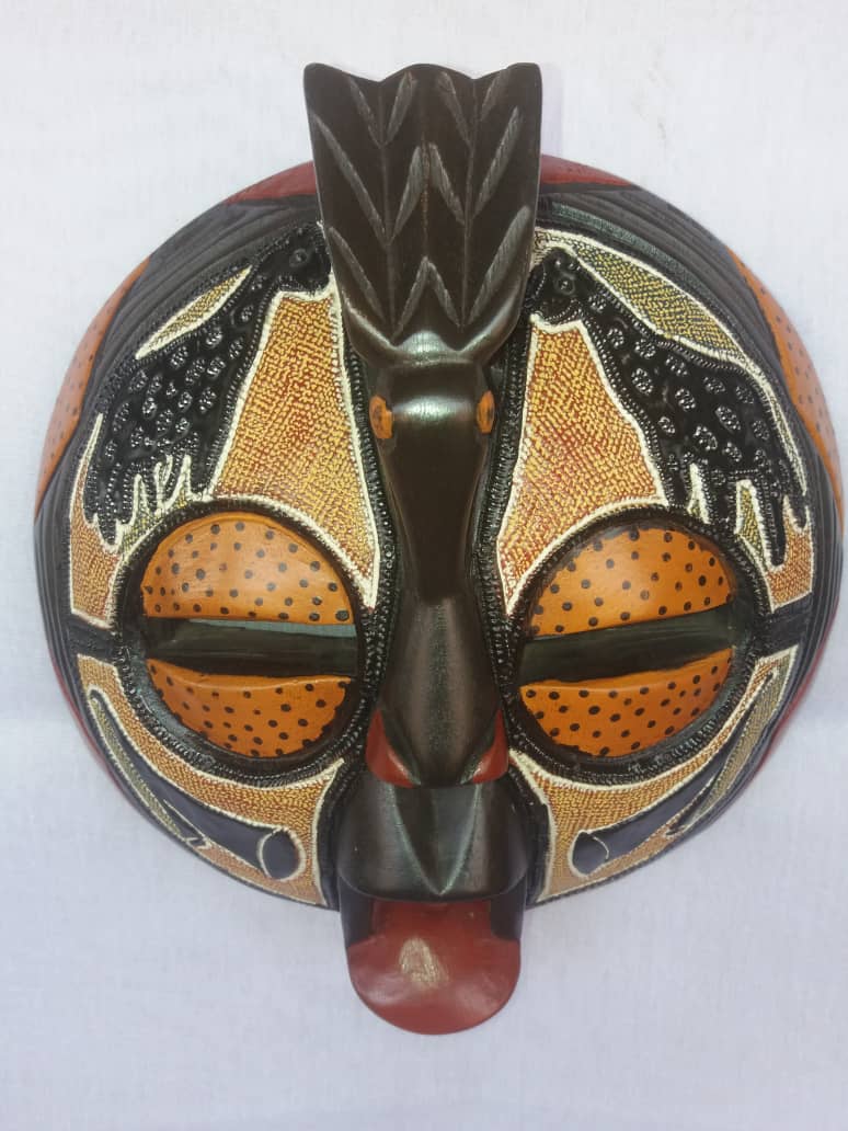 African Round Wooden Mask