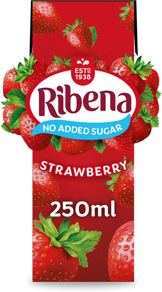 Ribena No Added Sugar Strawberry Juice Drink Carton 250ml