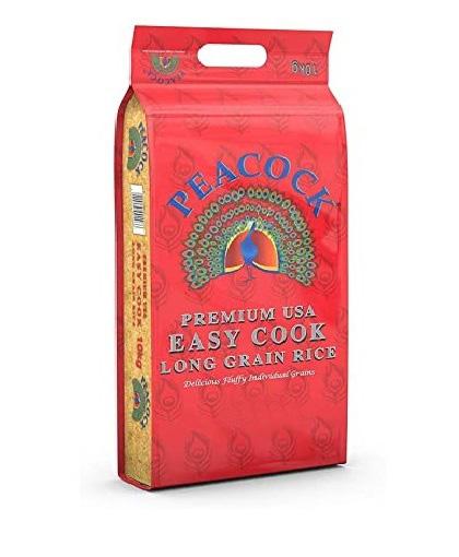 Peacock Easy Cook Rice 20kg Box of 1