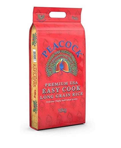Peacock Easy Cook Rice 10kg Box of 1