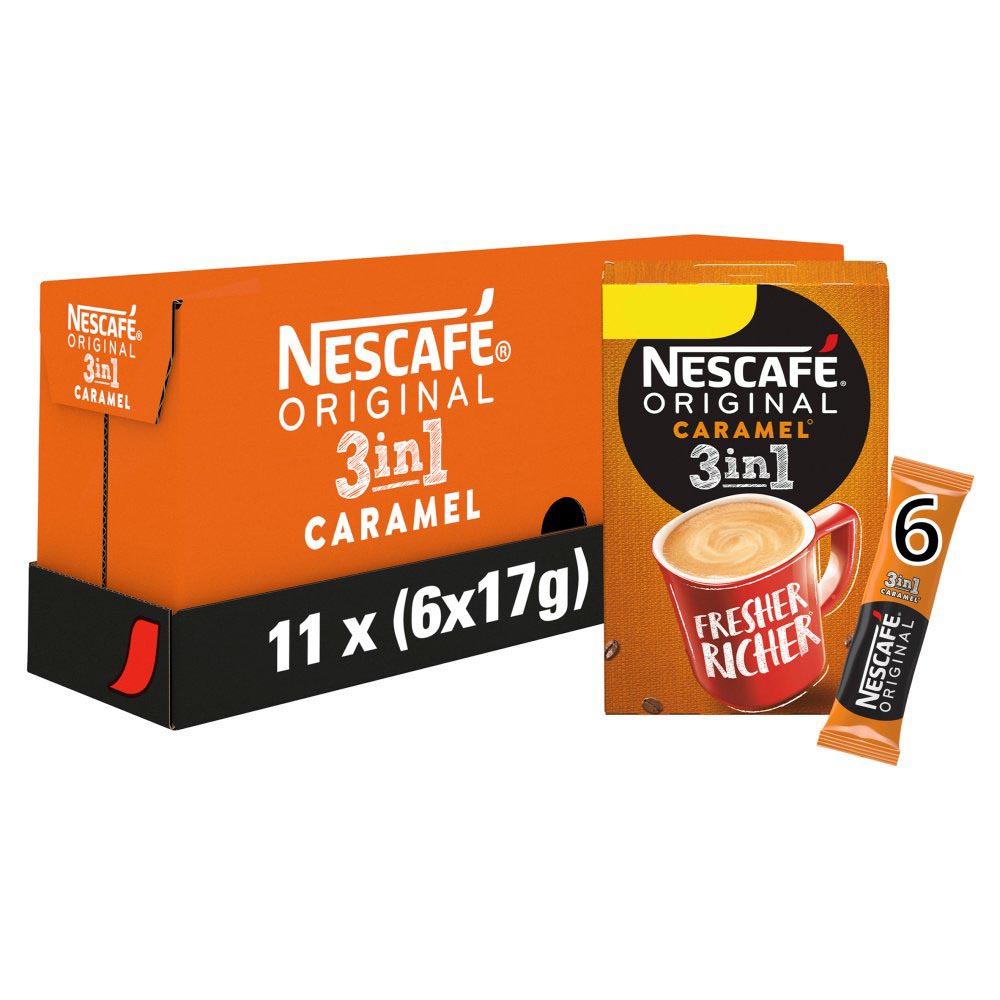 Nescafe 3in1 Caramel Instant Coffee, 6 sachets x 17g