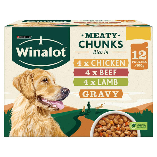 WINALOT Dog Food Pouches Mixed in Gravy 12 x 100g