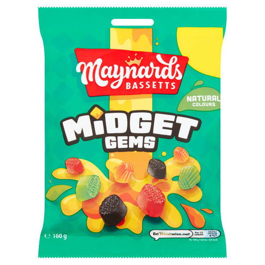 Maynards Bassetts Midget Gems Sweets Bag 160g
